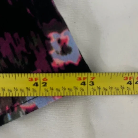 London Times Woman Black Pink Floral A-Line Psychedelic Dress Plus Size 16W - Picture 9 of 10